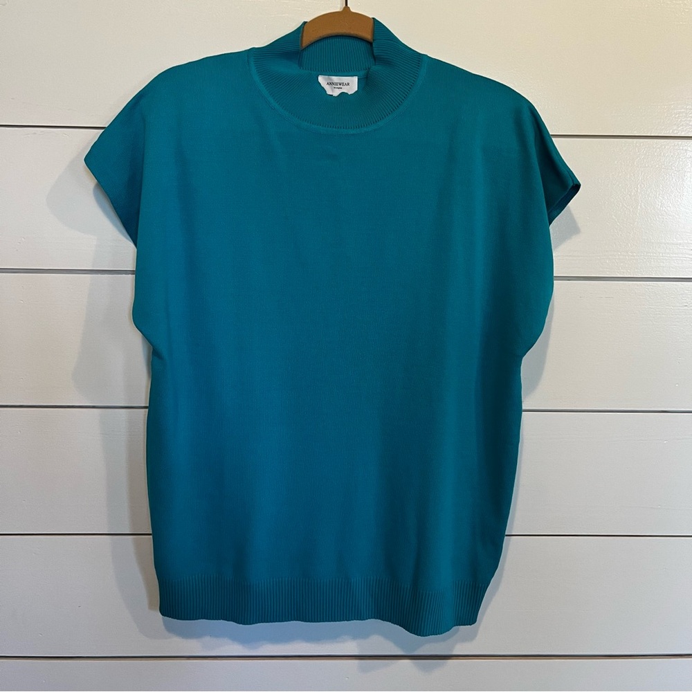 NWT Annie Blue Cowl Neck Sweater Relaxed Fit Size M
